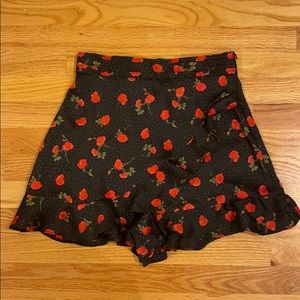 Black Zara skort with roses